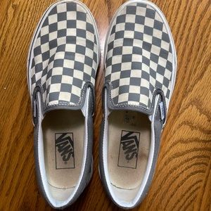 Gray checkered vans size 8